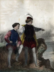 Siehst du? sagte Gustave Wasa (Gustav I. Wasa: 1495 - 1560) zu Sturce und zeigte ihm den schwarzen Punkt am Horizont (die dänische Flotte von Christian II. auf dem Weg nach Schweden) - in „Die berühmten Kinder - historische Erzählungen“ von Madame Eugenie 