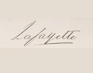 Unterschrift von Marie-Joseph-Paul-Yves-Roch-Gilbert du Motier, Marquis de Lafayette