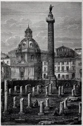 Platz und Säule des Trajan (Trajanssäule) und Ulpianische Basilika (Reise von Francis Wey 1864-1868) - in „Tour du Monde“ 2. Woche 1869
