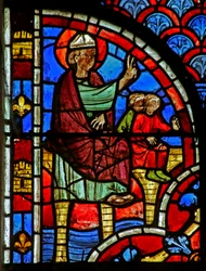 St. Blasius predigt und ein König kommt an