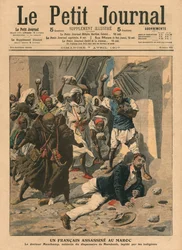 Steinigung des französischen Arztes Mauchamp in Marokko, Illustration aus 