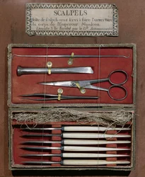 Chirurgische Instrumente, die von Doktor Antommarchi für die Obduktion von Kaiser Napoleon I (1769-1821) verwendet wurden