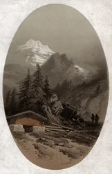Schweizer Alpen (Stich um 1890)