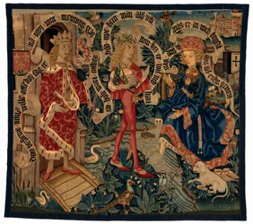 Wandteppich, der David und Bathseba darstellt, aus Straßburg