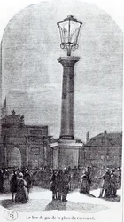 Die erste Gaslampe in Paris am Place du Carrousel im Jahr 1818