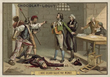Der Abbe Sicard wird von Monot gerettet, Französische Revolution, September 1792