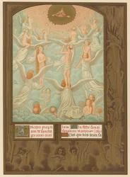 Die Engel präsentieren Gott die Seelen der Auserwählten