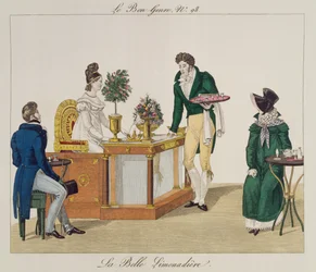 Die schöne Limonadenverkäuferin, Platte 98 aus Le Bon Genre, ca. 1810