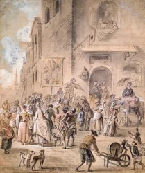 Der Scharlatan, 1774 (Feder & Tinte und Aquarell auf Papier)
