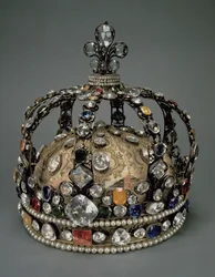 Die Krone von Ludwig XV., 1722 (vergoldetes Silber, Ersatzsteine & Perlen)