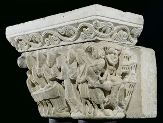 Der Tod von Johannes dem Täufer, Relief von einem Kapitell