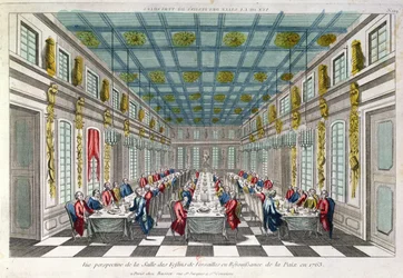Das Esszimmer in Versailles im Jahr 1763