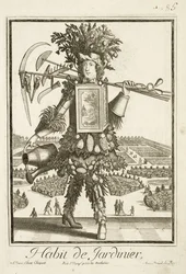 Das Gärtnerkostüm, Illustration aus dem Dictionnaire des Sciences von Denis Diderot (1713-84) veröffentlicht ca. 1770