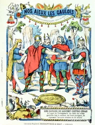 Die gallischen Anführer im Bündnis gegen Julius Caesar (100-44 v. Chr.) unter der Führung von Vercingetorix (gest. 46 v. Chr.)