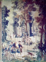 Die Jagd von Ludwig XV., Wandteppich, Mitte des 18. Jahrhunderts