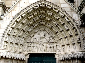 Der Unglaube des Heiligen Thomas, vom rechten Tympanon der Westfassade