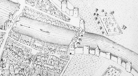 Das jüdische Viertel in Metz im 16. Jahrhundert, Illustration aus Histoire des Juifs dans le Nord-Est de la France von Emile Auguste Begin, 1838