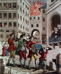 Die Freude des französischen Volkes, das den König und die Rückkehr des Parlaments im September 1788 feiert