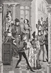 Der Königshof oder Großer Rat, nach einer Miniatur in den 