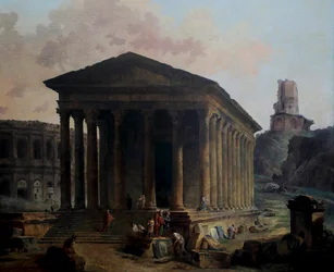 Die Maison Carrée, das Amphitheater und der Tour Magne, Nîmes