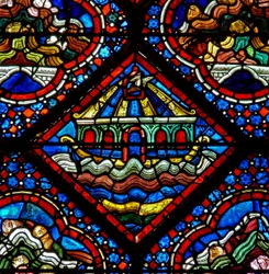 Das Noah-Fenster: Die Taube wird aus der Arche freigelassen