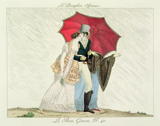 Der gefällige Regenschirm, Tafel 40 aus Le Bon Genre