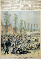 Die Unruhen in Mons, Illustration aus Le Petit Journal, Mai 1893
