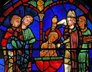 Das St. Martin Fenster: Die Taufe des Heiligen