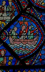 Das St. Thomas Fenster: Er geht mit Abbanes nach Indien