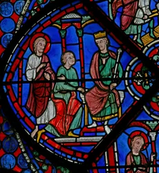 Das St. Thomas Fenster: Er wird dem König vorgestellt