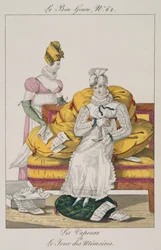 Die Dämpfe oder Der Abrechnungstag, Tafel 62 aus Le Bon Genre, 1813