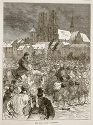 Die Evakuierung von Orleans, Dezember 1870, Illustration aus Cassells Geschichte des Krieges zwischen Frankreich und Deutschland, 1870-1871