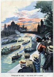 Die Feste an der Seine in Paris während der Weltausstellung 1900 - in "Le Petit Parisien"