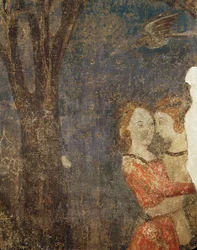 Der Kuss, höfische Szene