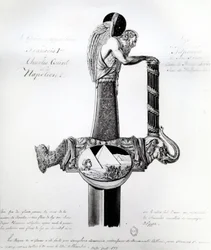 Das Schwert von Franz I. von Frankreich, Karl V., Heiliges Römisches Reich, und Napoleon Bonaparte mit Motiv, das Napoleons Feldzug in Ägypten darstellt