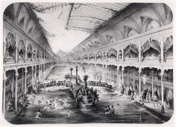 Das Wasserturnen der Champs-Elysees in Paris, 1847