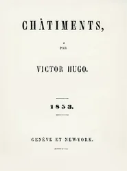 Titelseite von Les Châtiments (1853) von Victor Hugo, veröffentlicht in Genf und New York, 1853
