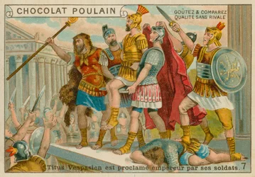 Titus wird zum Kaiser ausgerufen, Chocolat Poulain Sammelkarte