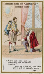 Handelskarte, die die Antwort von König Heinrich IV. von Frankreich an den Herzog von Sully darstellt