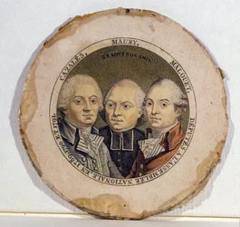 Dreifachporträt von Jacques Antoine Marie de Cazales (1758-1805), Jean-Siffrein Maury (1746-1817) und Pierre Victor Malouet (1740-1814)