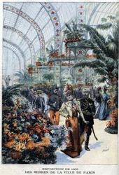 Weltausstellung von Paris im Jahr 1900: die Gewächshäuser im Palais de l