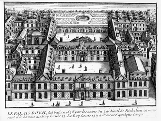 Ansicht des Palais-Cardinal (zukünftiges Palais-Royal), ca. 1641