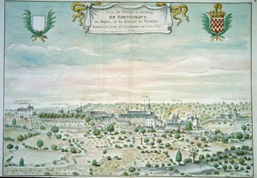 Ansicht der Abtei von Fontevrault (Fontevraud) in Maine und Loire