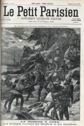 Krieg (Unabhängigkeitskrieg) in Kuba: Aufständische erhalten Verstärkungen und Munition. Die Kubaner erhoben sich 1895 gegen die spanische Herrschaft und der Krieg endete 1896 mit Hilfe der Amerikaner. „The Little Parisien“, 24.04.1898.