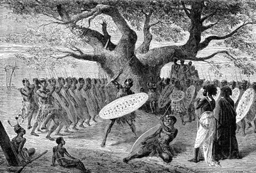 Krieger der Kaffern Zulus, Südafrika