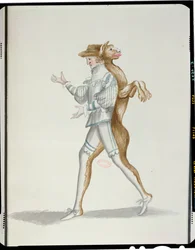 Werwolfkostüm für das Ballet de la Nuit von Jean-Baptiste Lully (1632-87) getanzt von Ludwig XIV., 23. Februar 1653