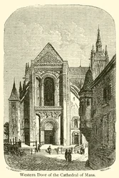 Westportal der Kathedrale von Mans (Gravur)