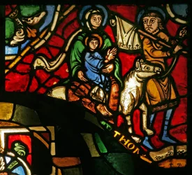 Fenster Treasury-A, die Flucht nach Ägypten darstellend