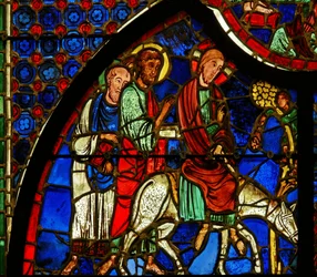 Fenster mit Darstellung von Christi Einzug in Jerusalem