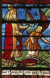 Fenster mit Gott, der die Schlange verflucht